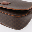 CELINE Macadam Canvas Shoulder Bag PVC Leather Brown Gold Auth ep11909-14