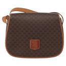 CELINE Macadam Canvas Shoulder Bag PVC Leather Brown Gold Auth ep11909-13