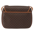 CELINE Macadam Canvas Shoulder Bag PVC Leather Brown Gold Auth ep11909-2