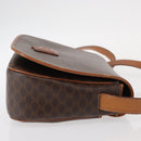 CELINE Macadam Canvas Shoulder Bag PVC Leather Brown Gold Auth ep11909-3