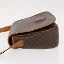 CELINE Macadam Canvas Shoulder Bag PVC Leather Brown Gold Auth ep11909-4