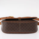 CELINE Macadam Canvas Shoulder Bag PVC Leather Brown Gold Auth ep11909-5