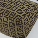 FENDI Zucchino Canvas Mamma Baguette Shoulder Bag Beige Brown gold Auth ep11910-8
