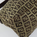 FENDI Zucchino Canvas Mamma Baguette Shoulder Bag Beige Brown gold Auth ep11910-15