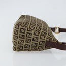 FENDI Zucchino Canvas Mamma Baguette Shoulder Bag Beige Brown gold Auth ep11910-3