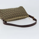 FENDI Zucchino Canvas Mamma Baguette Shoulder Bag Beige Brown gold Auth ep11910-7