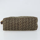 FENDI Zucchino Canvas Mamma Baguette Shoulder Bag Beige Brown gold Auth ep11910-5