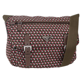 PRADA Shoulder Bag Nylon Pink Silver Auth ep11911