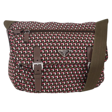 PRADA Shoulder Bag Nylon Pink Silver Auth ep11911