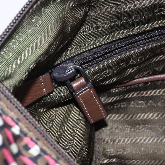 PRADA Shoulder Bag Nylon Pink Silver Auth ep11911