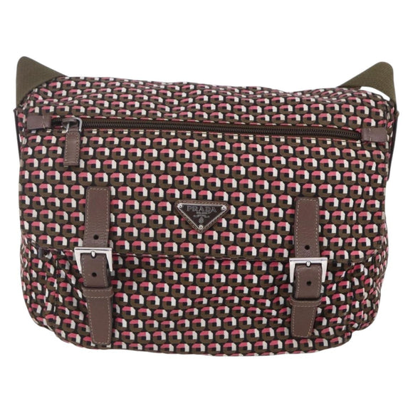 PRADA Shoulder Bag Nylon Pink Silver Auth ep11911