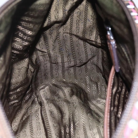 PRADA Shoulder Bag Nylon Pink Silver Auth ep11911