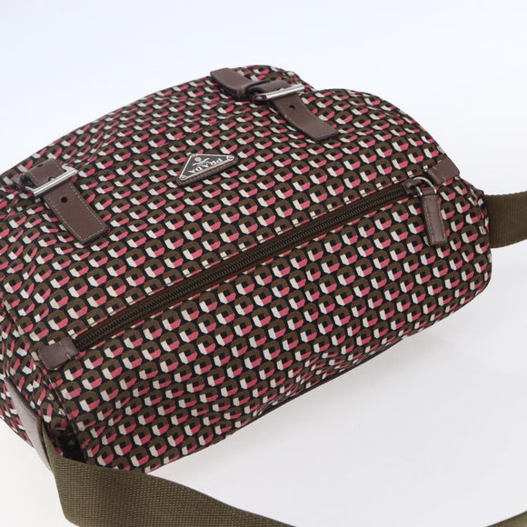 PRADA Shoulder Bag Nylon Pink Silver Auth ep11911