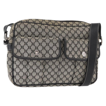 CELINE Macadam Canvas Shoulder Bag Gray Silver Auth ep11913