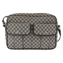 CELINE Macadam Canvas Shoulder Bag Gray Silver Auth ep11913-13