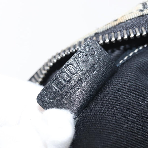 CELINE Macadam Canvas Shoulder Bag Gray Silver Auth ep11913