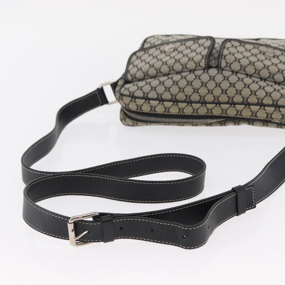 CELINE Macadam Canvas Shoulder Bag Gray Silver Auth ep11913