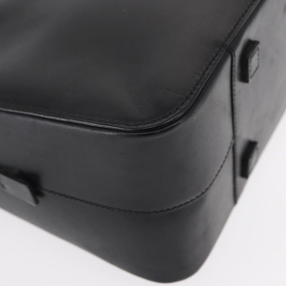 GUCCI Bamboo Hand Bag Leather Black Silver 000 0828 Auth ep11915