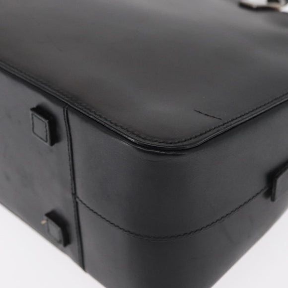 GUCCI Bamboo Hand Bag Leather Black Silver 000 0828 Auth ep11915