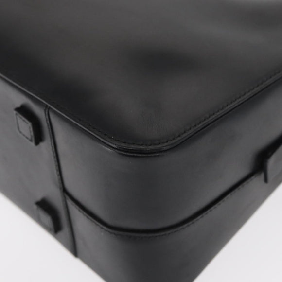 GUCCI Bamboo Hand Bag Leather Black Silver 000 0828 Auth ep11915