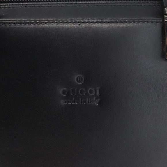 GUCCI Bamboo Hand Bag Leather Black Silver 000 0828 Auth ep11915