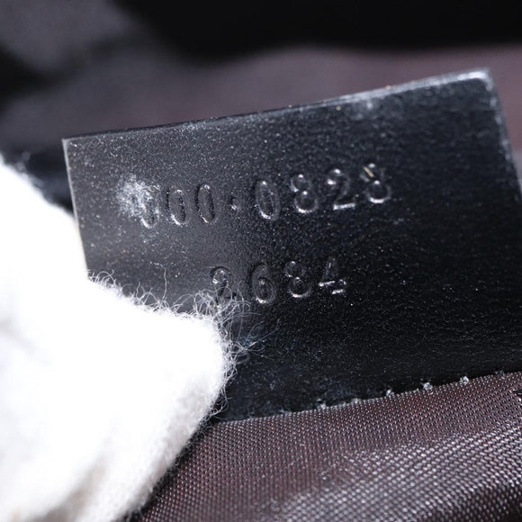 GUCCI Bamboo Hand Bag Leather Black Silver 000 0828 Auth ep11915