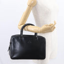 GUCCI Bamboo Hand Bag Leather Black Silver 000 0828 Auth ep11915-23