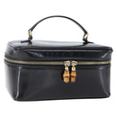 GUCCI Pouch Enamel Black Gold 032 1705 0150 Auth ep11916-1