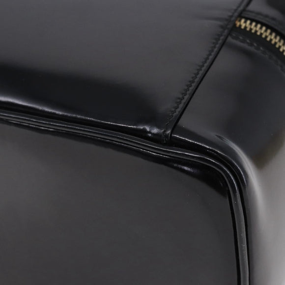 GUCCI Pouch Enamel Black Gold 032 1705 0150 Auth ep11916