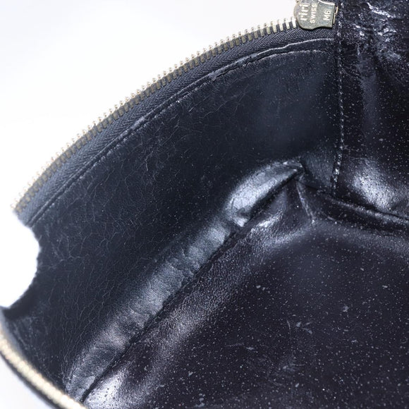 GUCCI Pouch Enamel Black Gold 032 1705 0150 Auth ep11916