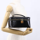 GUCCI Pouch Enamel Black Gold 032 1705 0150 Auth ep11916-20