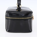 GUCCI Pouch Enamel Black Gold 032 1705 0150 Auth ep11916-3