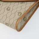 Christian Dior Honeycomb Canvas Chain Shoulder Bag PVC Beige Gold Auth ep11918-10