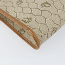 Christian Dior Honeycomb Canvas Chain Shoulder Bag PVC Beige Gold Auth ep11918-13