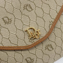 Christian Dior Honeycomb Canvas Chain Shoulder Bag PVC Beige Gold Auth ep11918-14