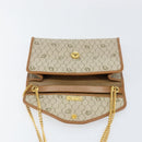 Christian Dior Honeycomb Canvas Chain Shoulder Bag PVC Beige Gold Auth ep11918-15