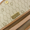 Christian Dior Honeycomb Canvas Chain Shoulder Bag PVC Beige Gold Auth ep11918-16