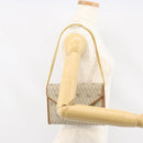 Christian Dior Honeycomb Canvas Chain Shoulder Bag PVC Beige Gold Auth ep11918-20
