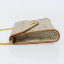 Christian Dior Honeycomb Canvas Chain Shoulder Bag PVC Beige Gold Auth ep11918-5