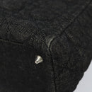 Christian Dior Lady Dior Canage Hand Bag Denim Black Silver Auth ep11922-9