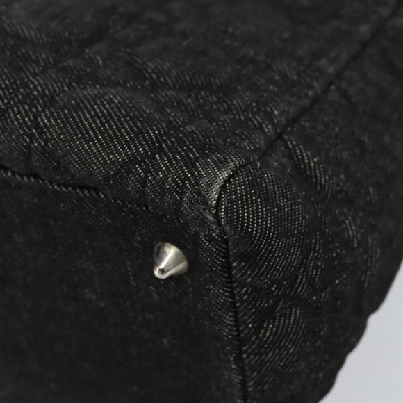 Christian Dior Lady Dior Canage Hand Bag Denim Black Silver Auth ep11922