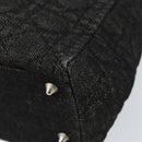 Christian Dior Lady Dior Canage Hand Bag Denim Black Silver Auth ep11922-15