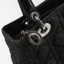 Christian Dior Lady Dior Canage Hand Bag Denim Black Silver Auth ep11922-10