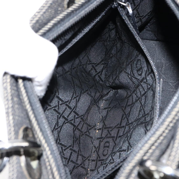Christian Dior Lady Dior Canage Hand Bag Denim Black Silver Auth ep11922