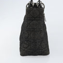 Christian Dior Lady Dior Canage Hand Bag Denim Black Silver Auth ep11922-3