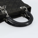 Christian Dior Lady Dior Canage Hand Bag Denim Black Silver Auth ep11922-7