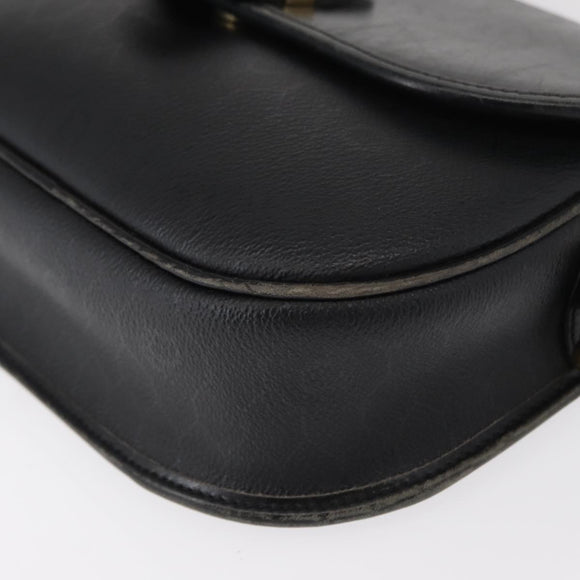 Christian Dior Honeycomb Canvas Shoulder Bag PVC Black gold Auth ep11923