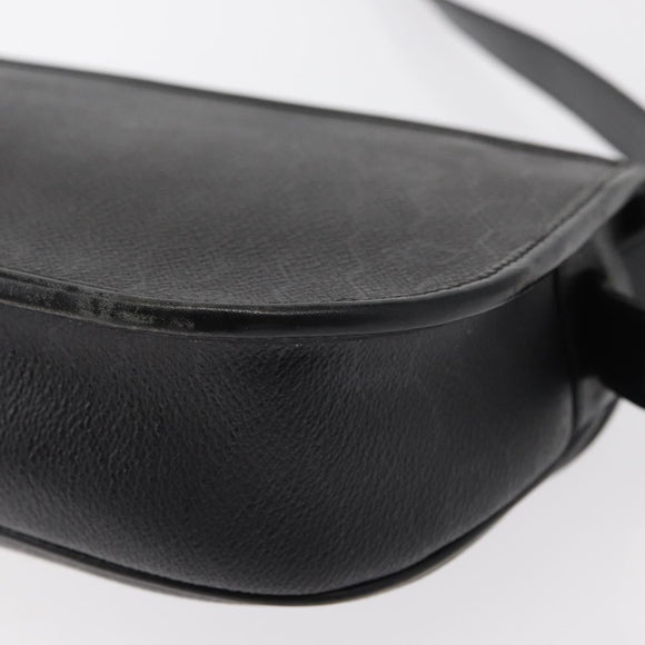 Christian Dior Honeycomb Canvas Shoulder Bag PVC Black gold Auth ep11923