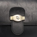 Christian Dior Honeycomb Canvas Shoulder Bag PVC Black gold Auth ep11923-10
