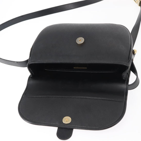 Christian Dior Honeycomb Canvas Shoulder Bag PVC Black gold Auth ep11923